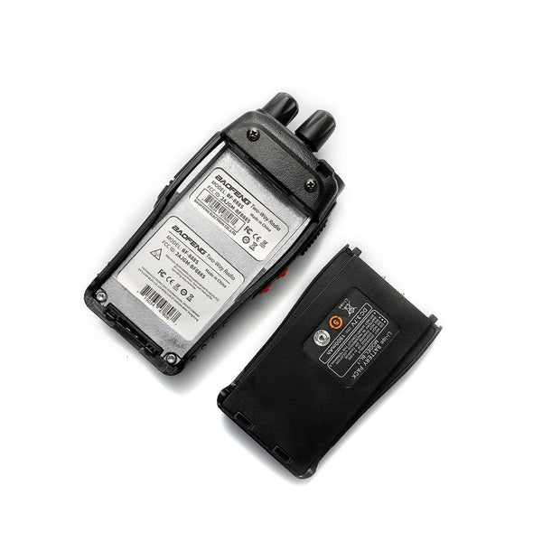 Two electronic devices, likely a radio or communication equipment, on a white background.